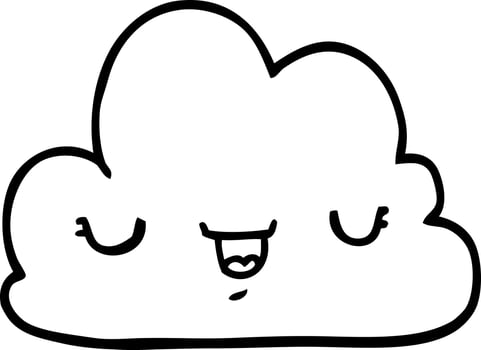 cute cartoon cloud vector