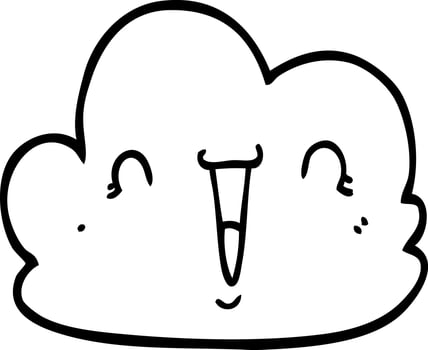 cartoon happy cloud vector