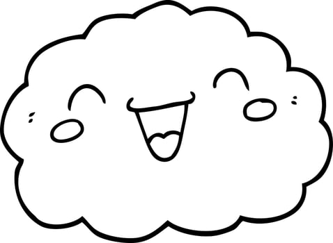 happy cartoon cloud vector