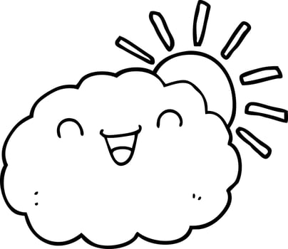 happy cartoon cloud vector