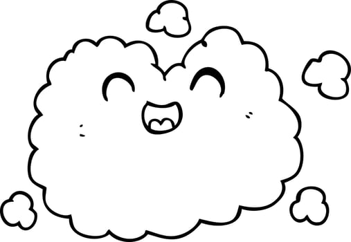 cartoon happy smoke cloud vector