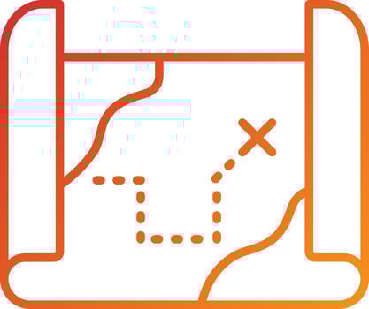 Pirate Map Icon Style vector