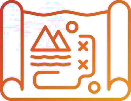 Treasure Map Icon Style vector
