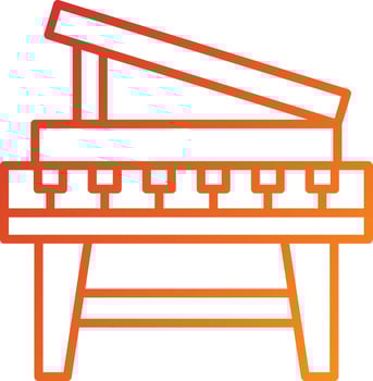 Wooden Piano Icon Style vector