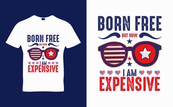Born Free Quotes T-shirt Template Design vector