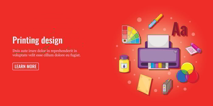 Print design banner horizontal man, cartoon style vector