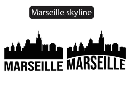 Marseille city skyline silhouette vector illustration