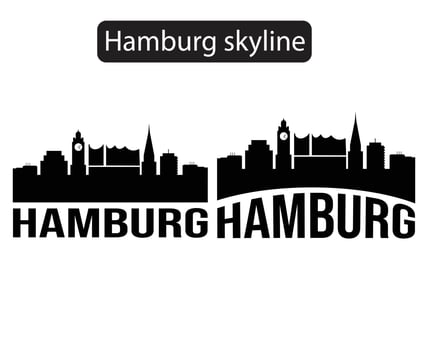 Hamburg city skyline silhouette vector illustration
