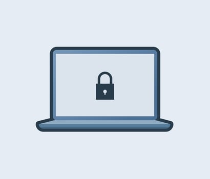 Laptop with Security Privacy Lock Safe from Hacker or Malware Vector Concept Illustration