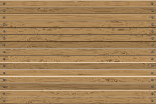 Texture of flat brown wood planks wall, seamless background vector illustration