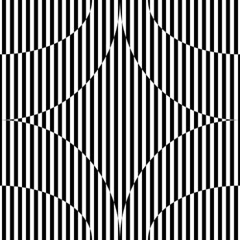 Abstract seamless pattern with star-like figure, black and white geometric background vector