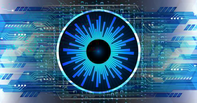 eye cyber circuit future technology concept background vector