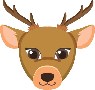 Deer head in flat style vector