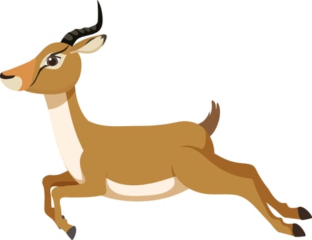 Gazelle cartoon character isolated vector