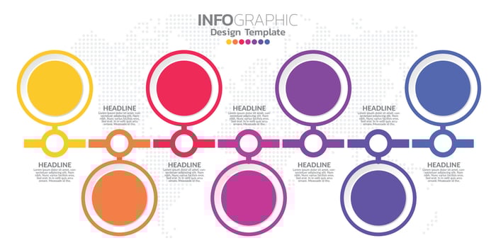Infographic business concept with 7 options or steps. Vector illustration