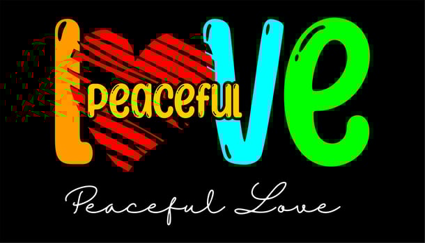 Love peaceful vector design with cute color