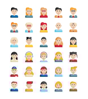 cartoon people avatar picture profile flat design vector