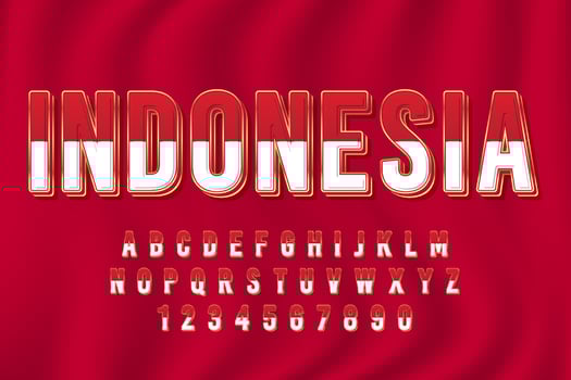 decorative indonesia Font and Alphabet vector