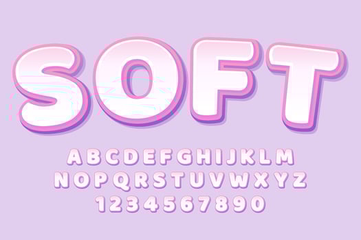 decorative soft Font and Alphabet vector