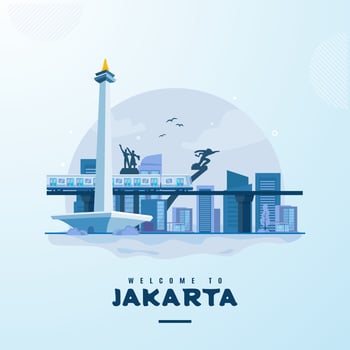 Flat design Welcome to Jakarta City vector