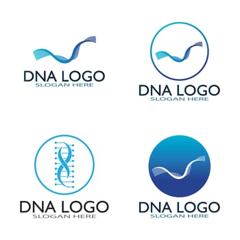 DNA vector logo design template.modern medical logotype.laboratory science icon symbol.colorful pharmacology sign-vector