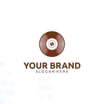 COFFEE VINYL MUSIC LOGO DESIGN vector