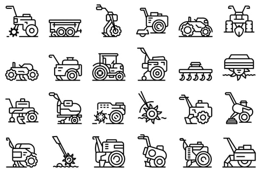 Cultivator machine icon outline vector. Agriculture agronomy vector