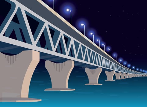Bangladesh Padma Bridge Illustration vector