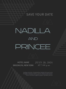 Geometry, Summer wedding invitation. Invitation card, decoration, art deco, elegant, luxury, ornament vector