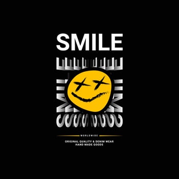 Smile writing design, suitable for screen printing t-shirts, clothes, jackets and others vector