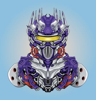 Futuristic robot head vector illustration