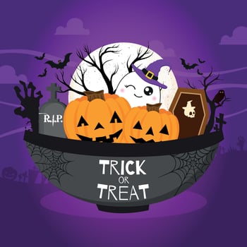 Trick or treat Halloween illustration vector