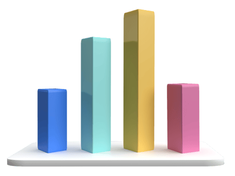 bar graph for web analytics 3d rendering png