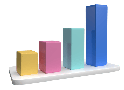 bar graph for web analytics 3d rendering png