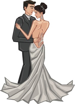 The bride and groom.Loving heart.Wedding. High quality illustration vector
