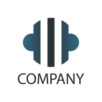 illustration vector graphic of a three pillar shape with a circle on both sides, perfect for a company logo or symbol