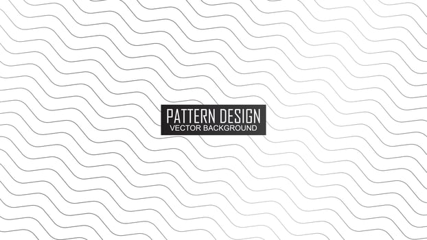 White background with wavy line pattern design vector