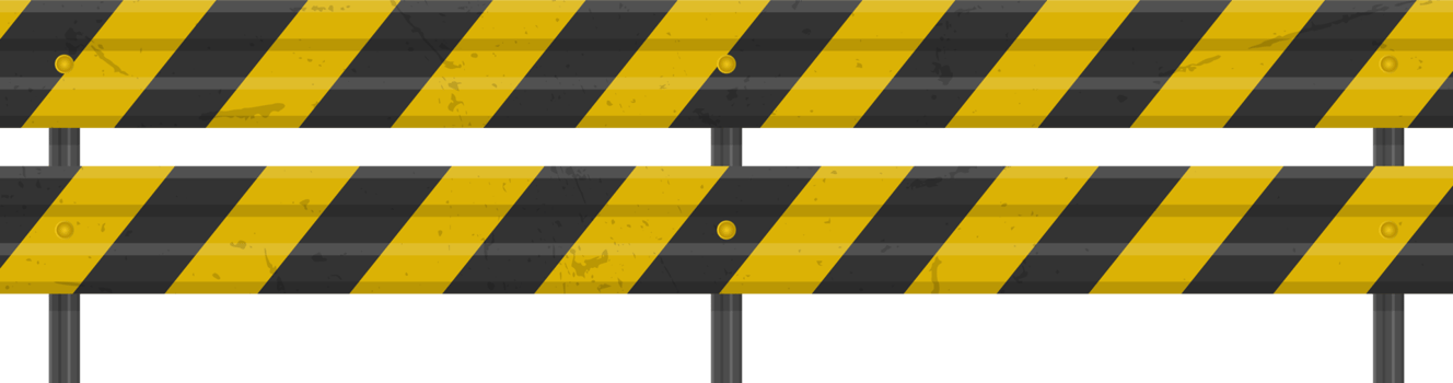 Road guardrail, highway steel barrier png