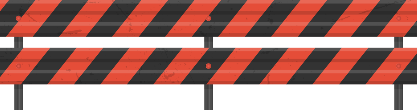 Road guardrail, highway steel barrier png