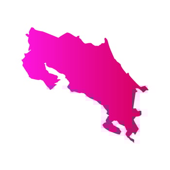 Costa Rica map illustrated on a white background vector