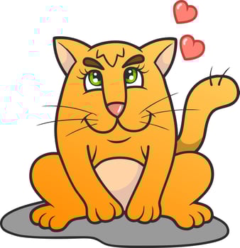 Little cute cat, funny illustration vector