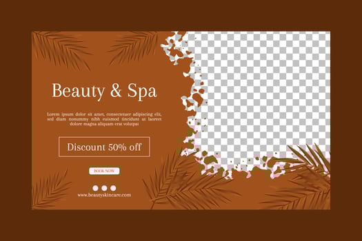 Beauty and spa banner social media post template vector