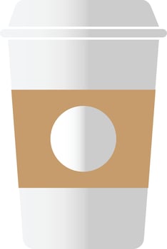 disposable coffee cup icon on white background. coffee cup sign. vector