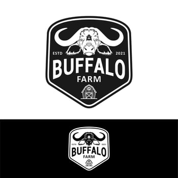 Long Horn Buffalo Logo For Ranch Design Inspiration vector