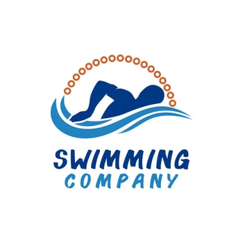 Swimming Sport Stamp Sticker Emblem Label logo design inspiration vector
