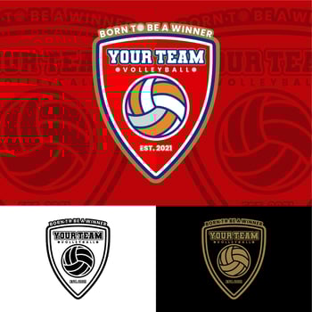 Shield Volleyball Team Logo . Volleyball Sports Badge Design Inspiration vector