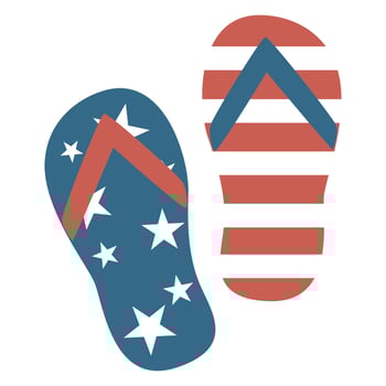 American flag Flip Flops USA vector
