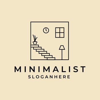 home furniture minimalist logo line vector  template design