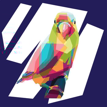 pop art portrait, lovebird, very suitable for children's books, animal education books, book covers, and art books, vector