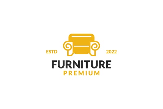 Flat creative furniture store logo, furniture logo, logo design inspiration creative vector